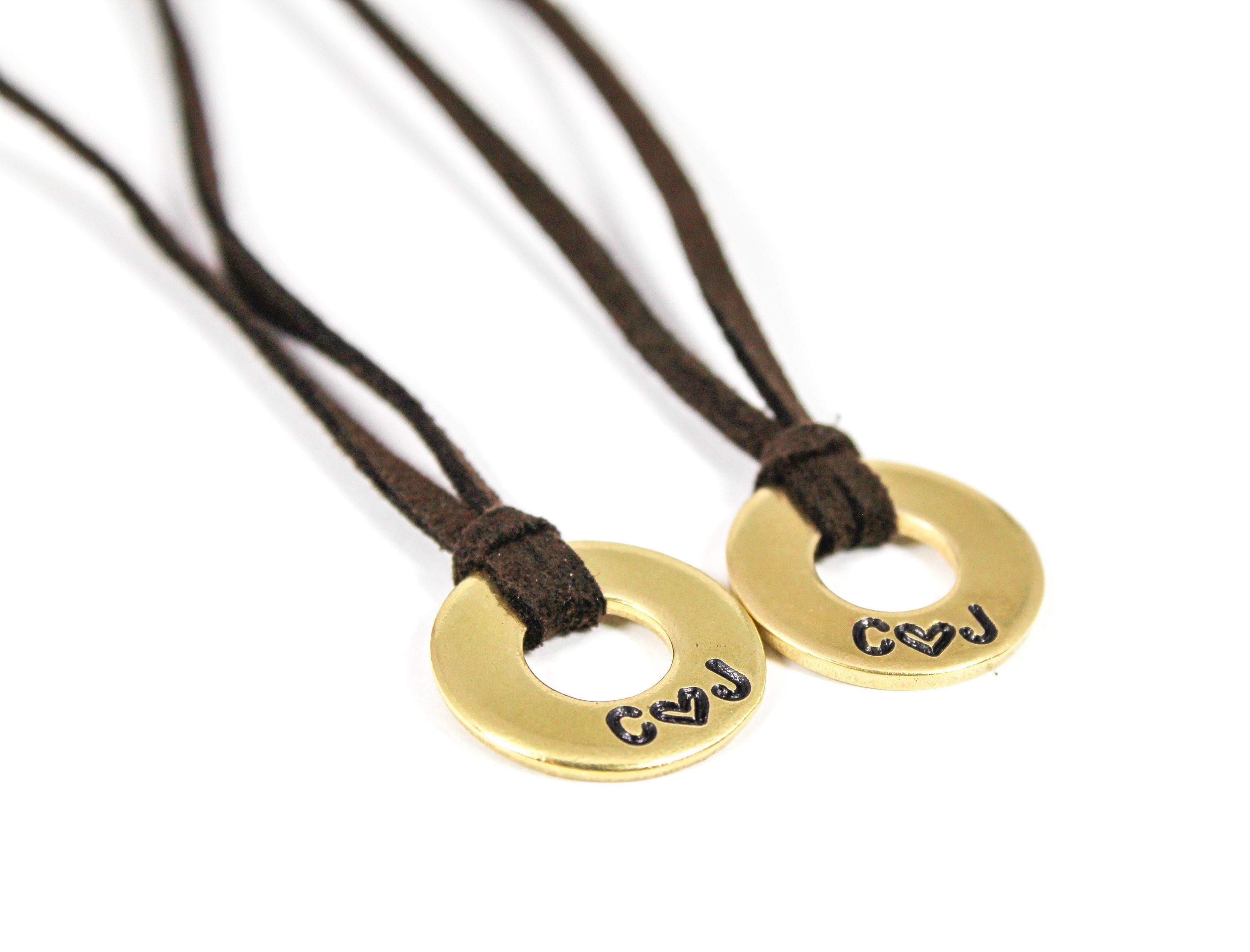 Matching Necklace Set Couples Initial 