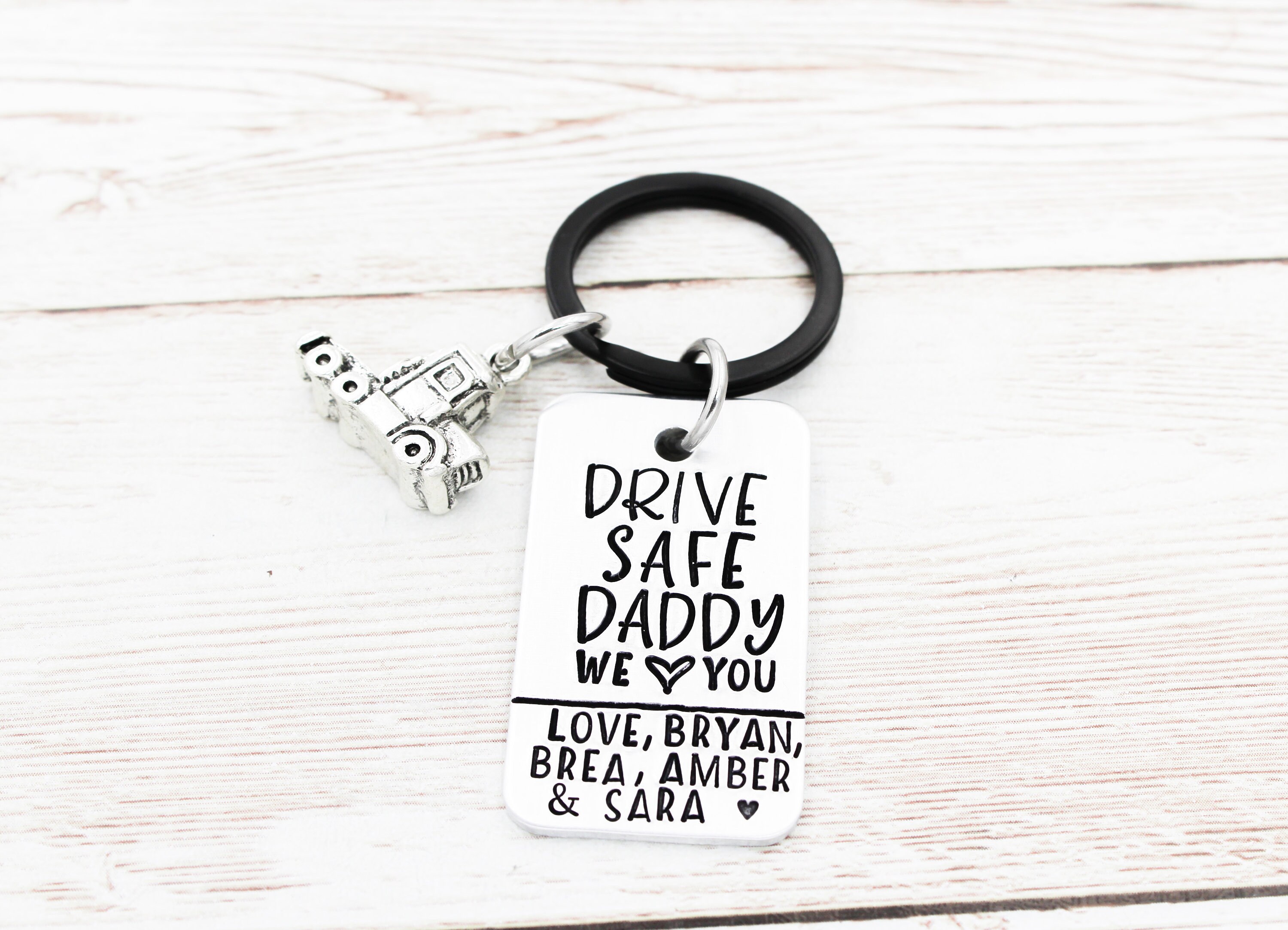 Drive Safe Daddy Keychain Truck Driver Gift Truck Driver Dad Etsy