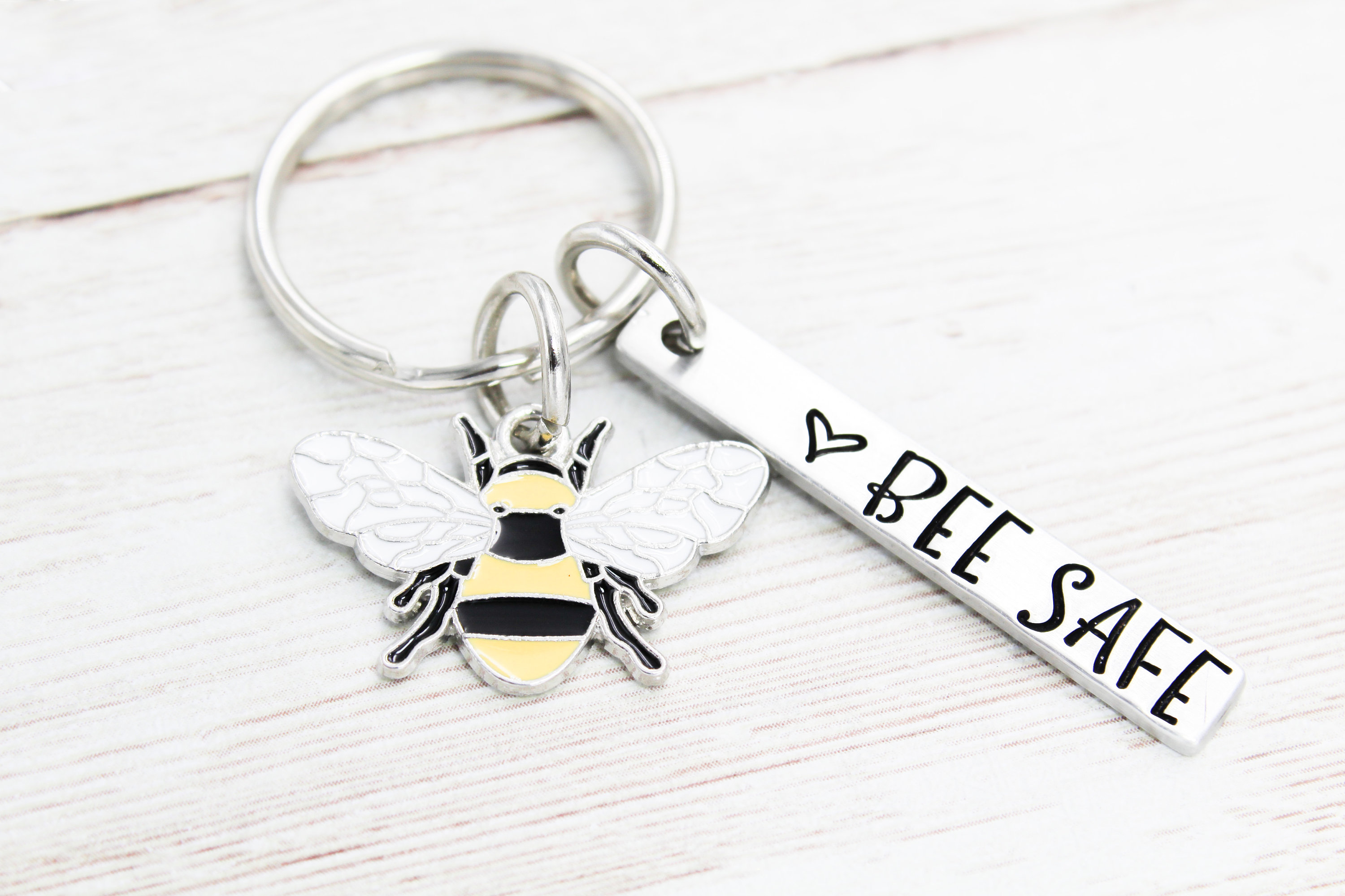 Bee Safe Honey Bee Keychain, New Driver Gift, 1st Time Driver Keyring ...