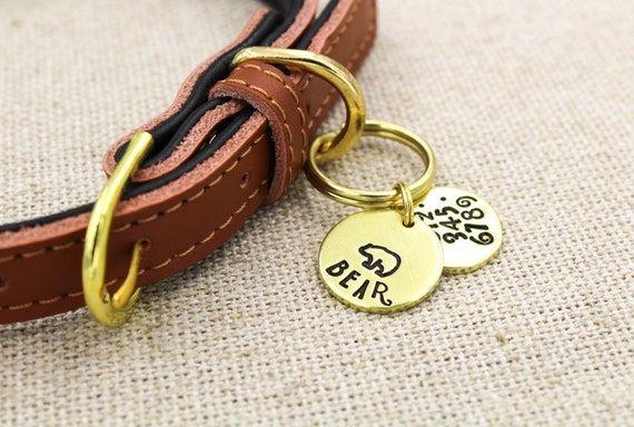 gold pet id tag