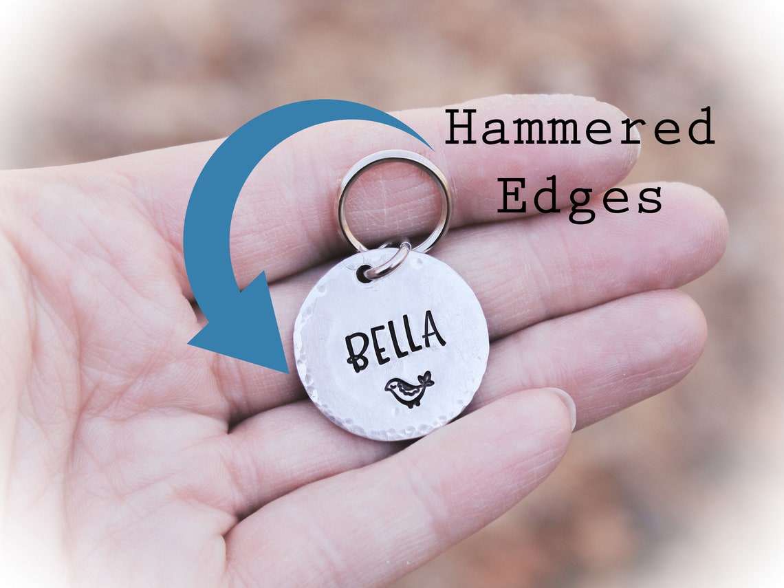 Bird Pet ID Tag Bird Cat Tag Minimalist Dog Tags Cat Collar Etsy