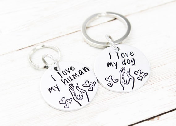 Matching dog and owner keychain sale