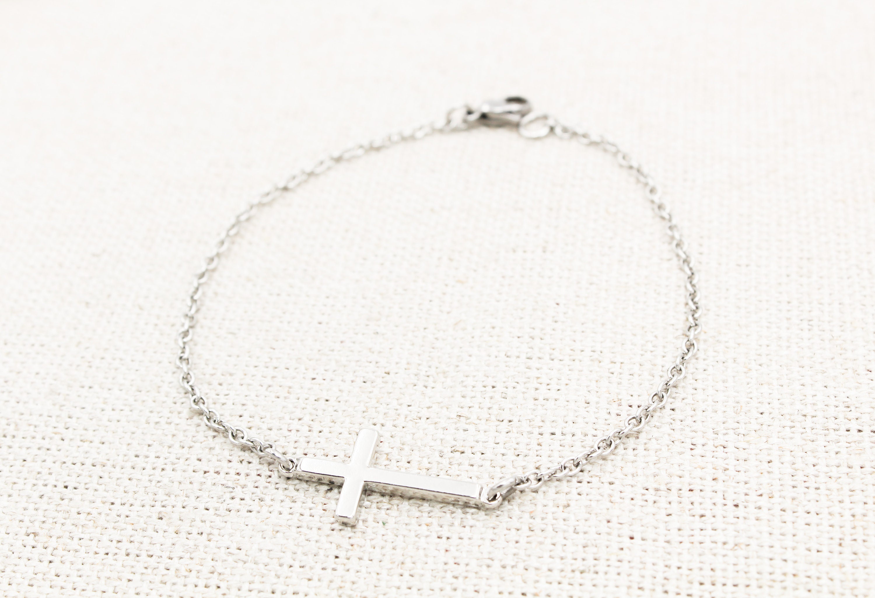 Silver Cross Anklet Cross Ankle Bracelet Christian Jewelry Etsy