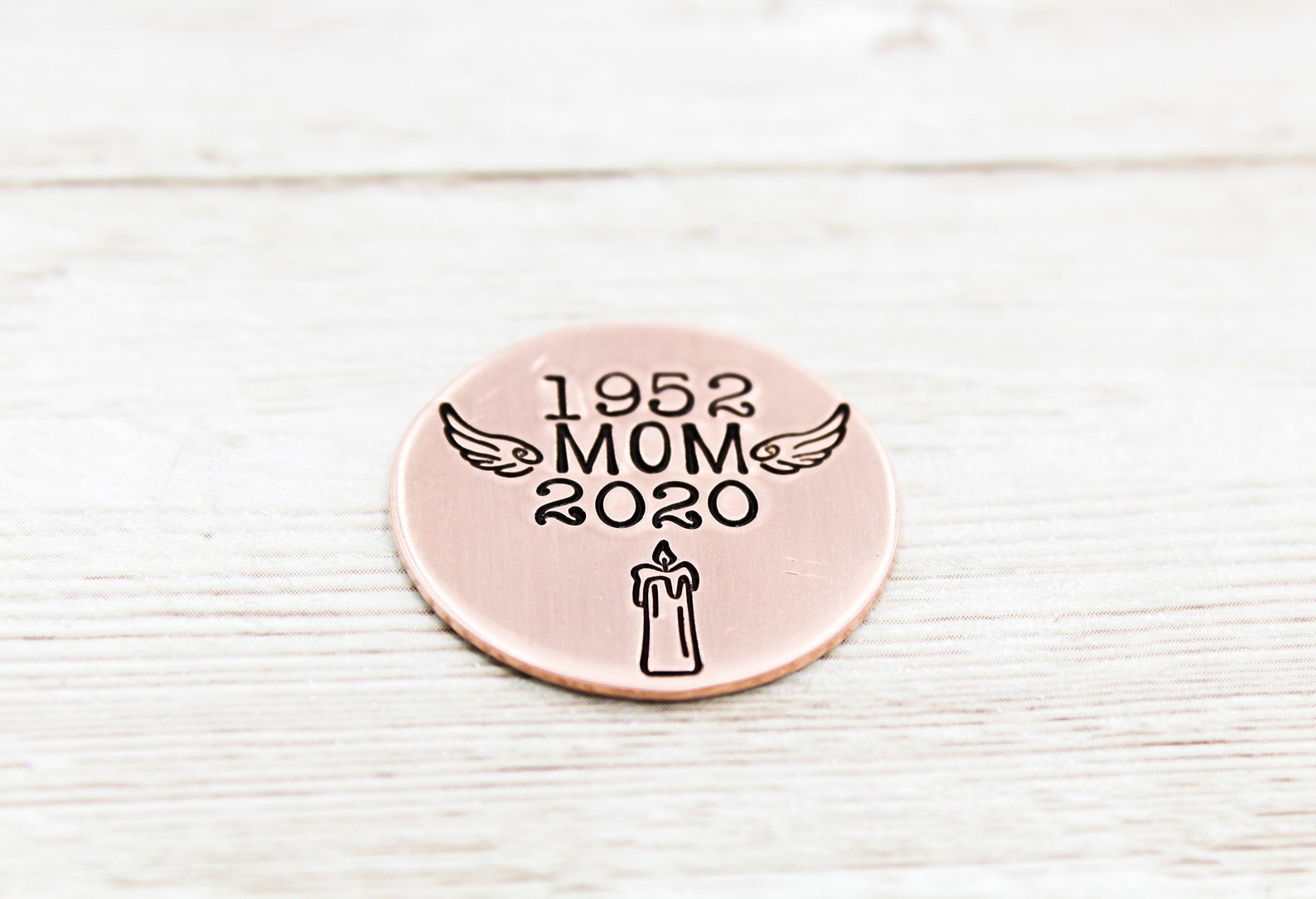 Mom Memorial Pocket Coin Loss Of Mother Remembrance Etsy