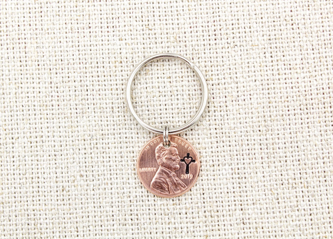 Custom Penny From Heaven Keychain, Cross Keychains, Memorial Keepsake ...