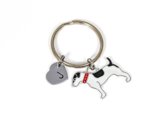 Little Paws Jack Russell Dog Key Ring With Charms and Trolley Coin New!