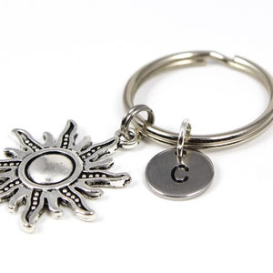 Sun Keychain, Initial Keyring, Sun Keyring, You Are My Sunshine ...