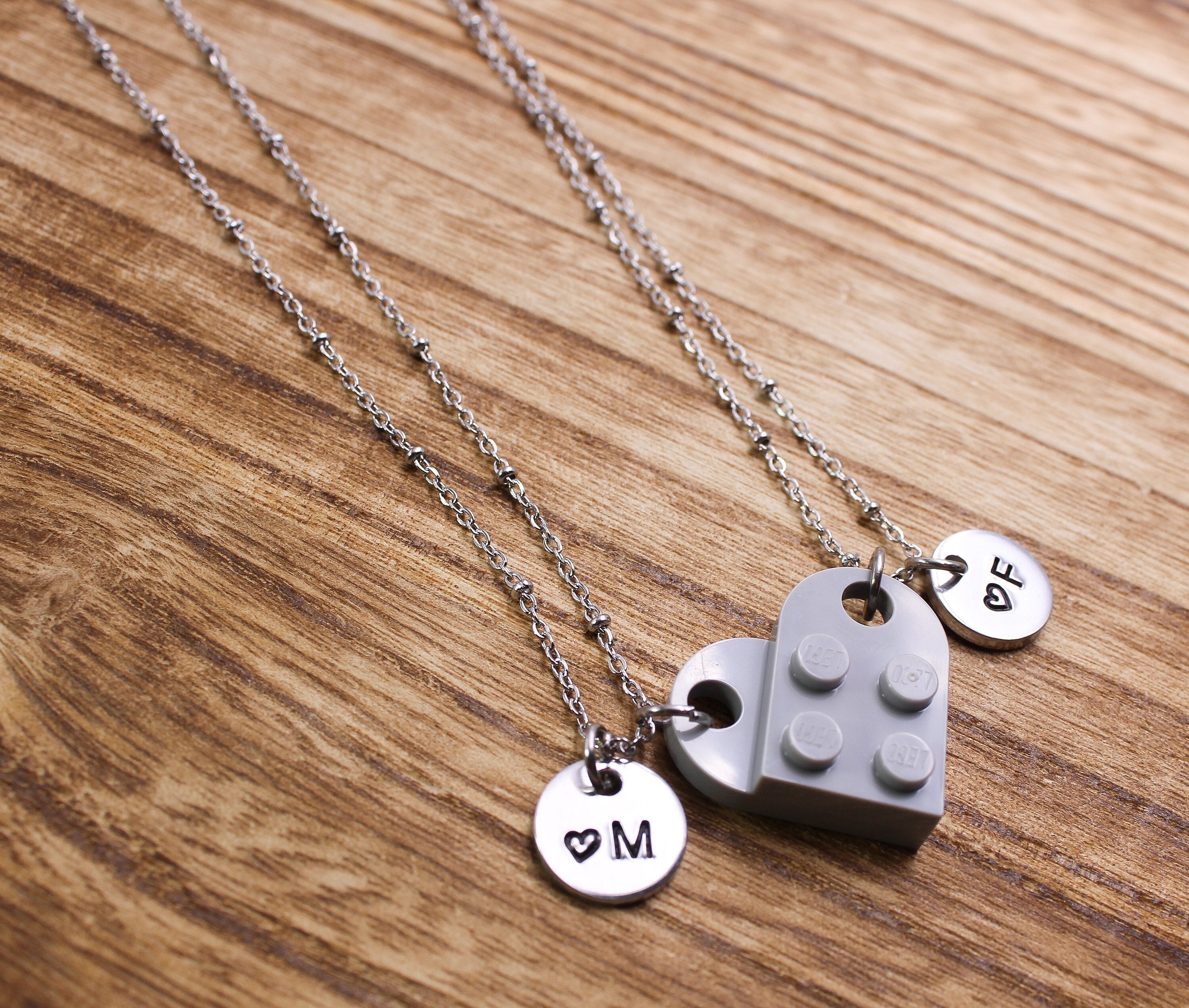 Connecting Heart Friendship Necklace Made From Authentic LEGO Bricks Best Friend Jewelry Sister Gift Daughter Gifts Matching Necklaces Etsy