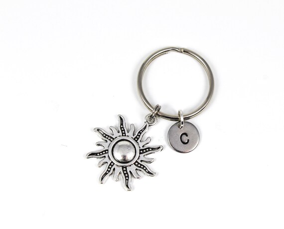 Sun Keychain, Initial Keyring, Sun Keyring, You Are My
