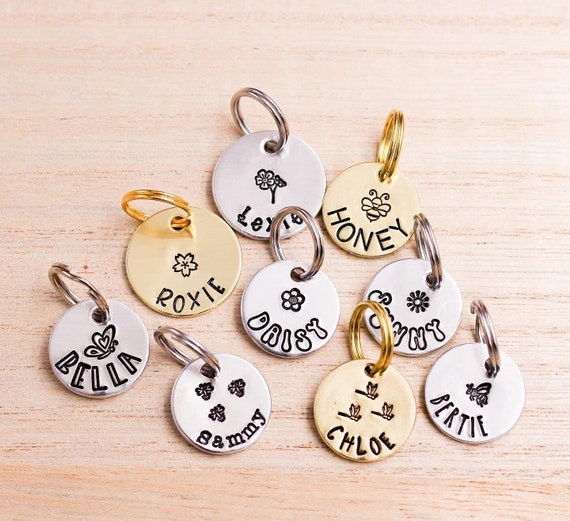 Custom Extra Small Pet ID Tags, Dainty Cat Tags, Teacup Miniature Dog ID Charm, Tiny Pet Name Tag, Personalized Small Dog Tag, Cat Accessory