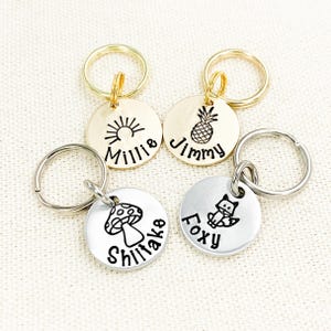 Custom Small Pet ID Tag, Small Dog Pet Tag, Cat Name Tag, Tiny Pet Tag Charm, Miniature Dog Tags, Customizable Kitten Tag, Dainty Pet Tag