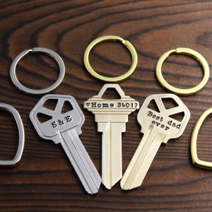 Llaves en blanco personalizadas, llaves de casa personalizadas, regalo para casa nueva, comprador de primera vivienda, regalo para papá, regalos de inauguración, llaves para inquilinos, regalo para esposo