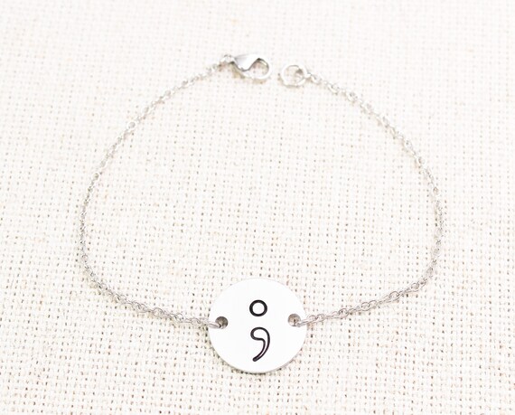 Semi Colon Bracelet or Anklet Inspiring Depression Gift Suicide Awareness Jewelry My Story Isnt Over Yet Motivation Bracelets Friend Etsy