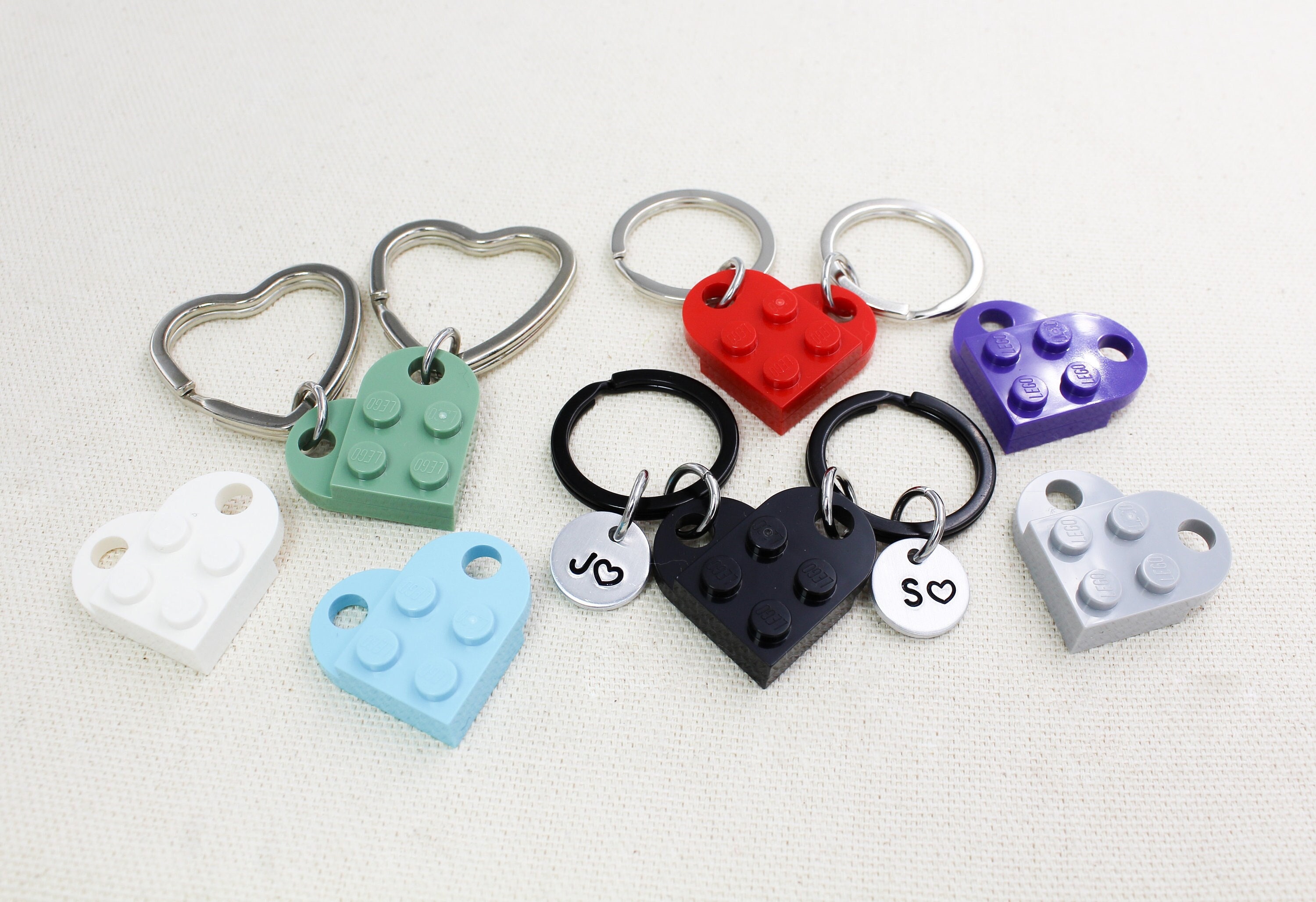 Heart Connector Keychain Set, Made From Authentic LEGO® Bricks