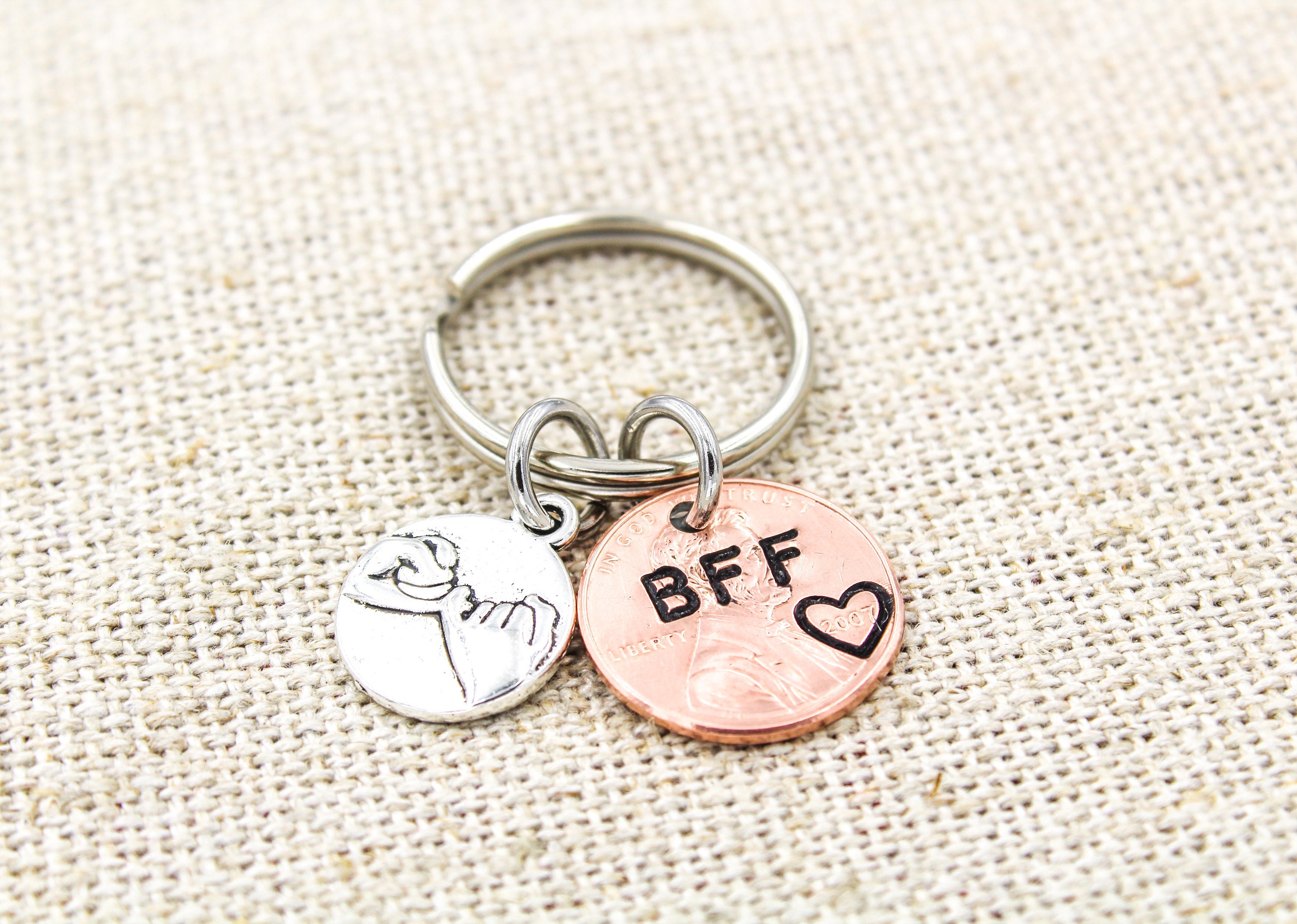 Friend Gift Keyring With Sunglasses Charm