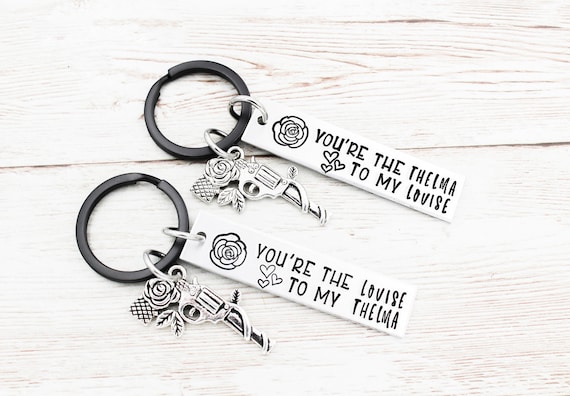 You Are The Thelma To My Louise Best Friends Keychain Set Best Friends  jewelry Moving Away Gift Friendship Gifts