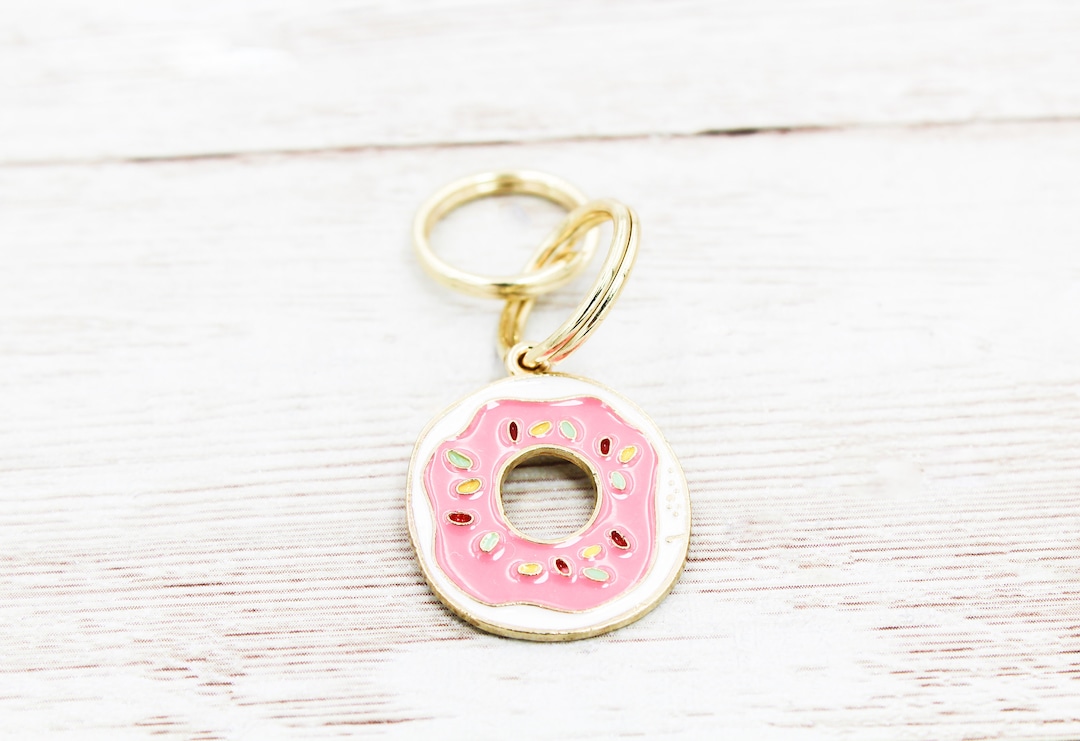 Pink Doughnut Pet Charm, Donut Dog Collar Charms, Donut Charms For Dogs, Cat Collar Charms, Dog Bling, Dog Jewelry, Sprinkles Doughnut Charm