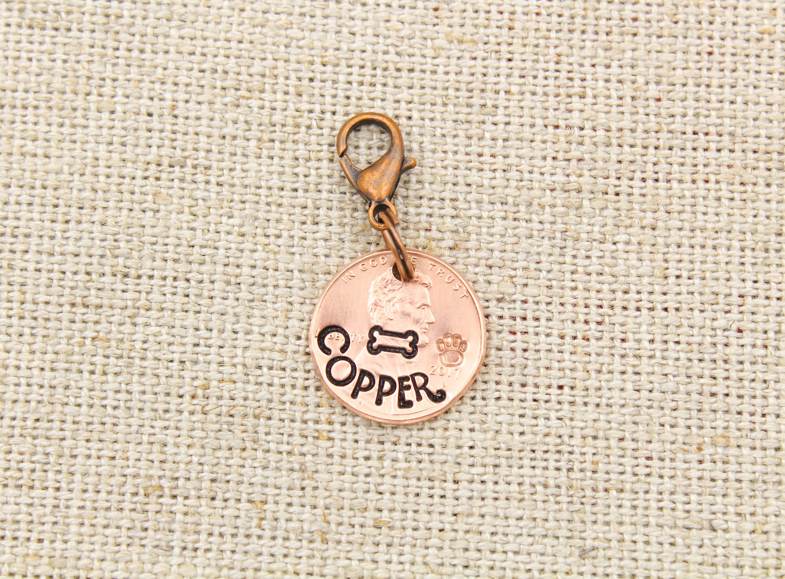 Custom Dog Name Tag Copper Dog ID Tag Pet Name Tag Dog Etsy