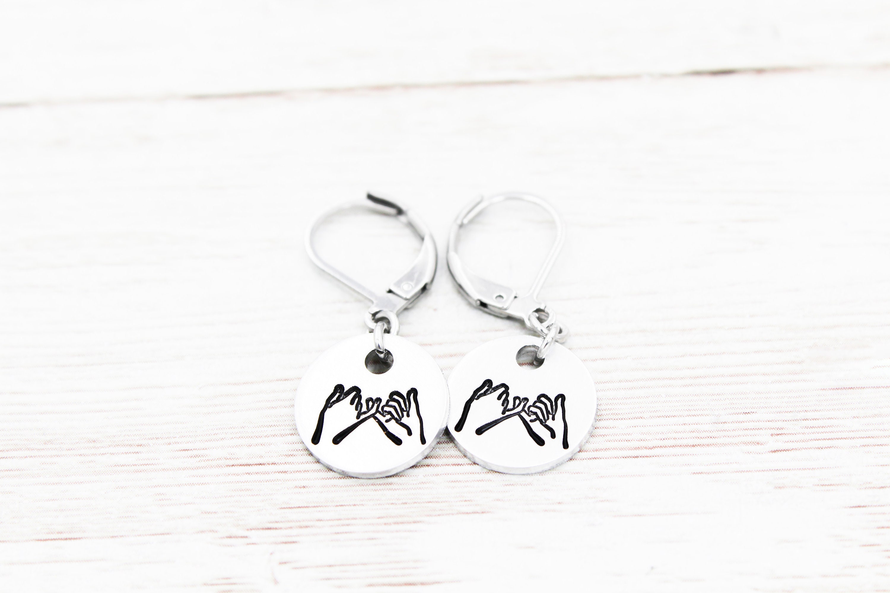Pinky Promise Dangle Earrings Pinky Swear Earrings Gift For Etsy