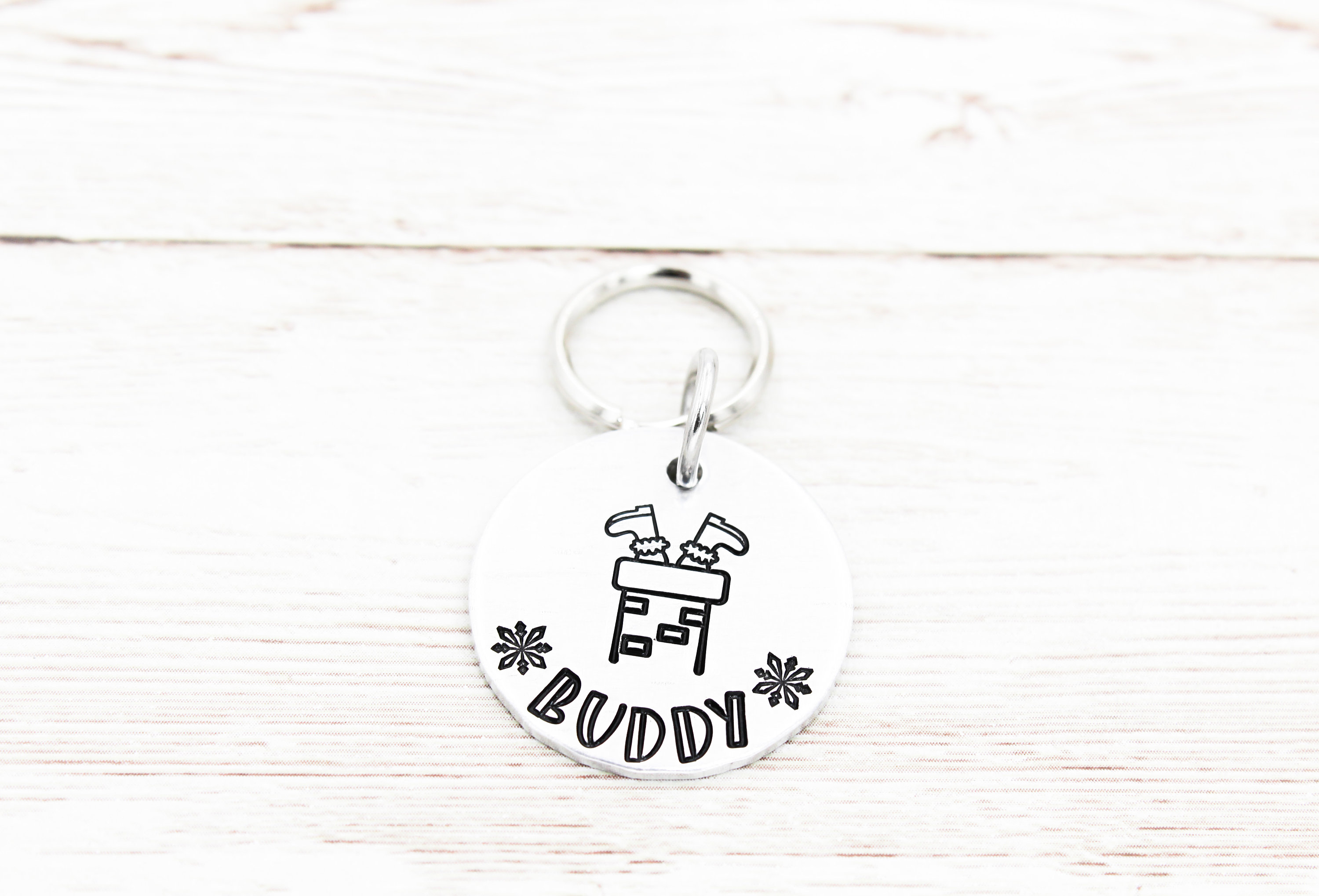 Santa Clause Dog Tag Christmas Pet ID Tag Holiday Pet Name Etsy UK