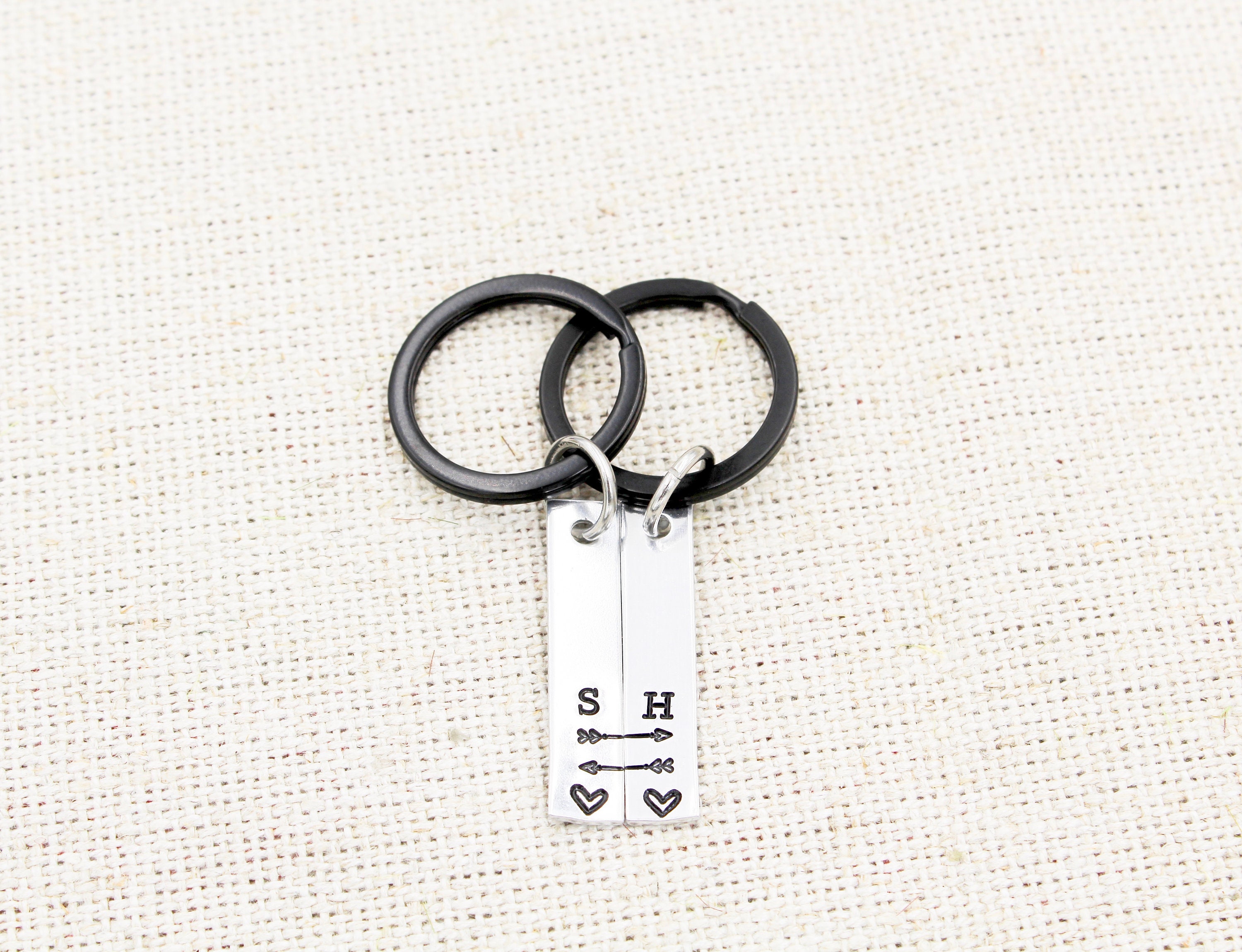 Personalized Couples Keychain Set Custom Keychains for 2 Etsy UK