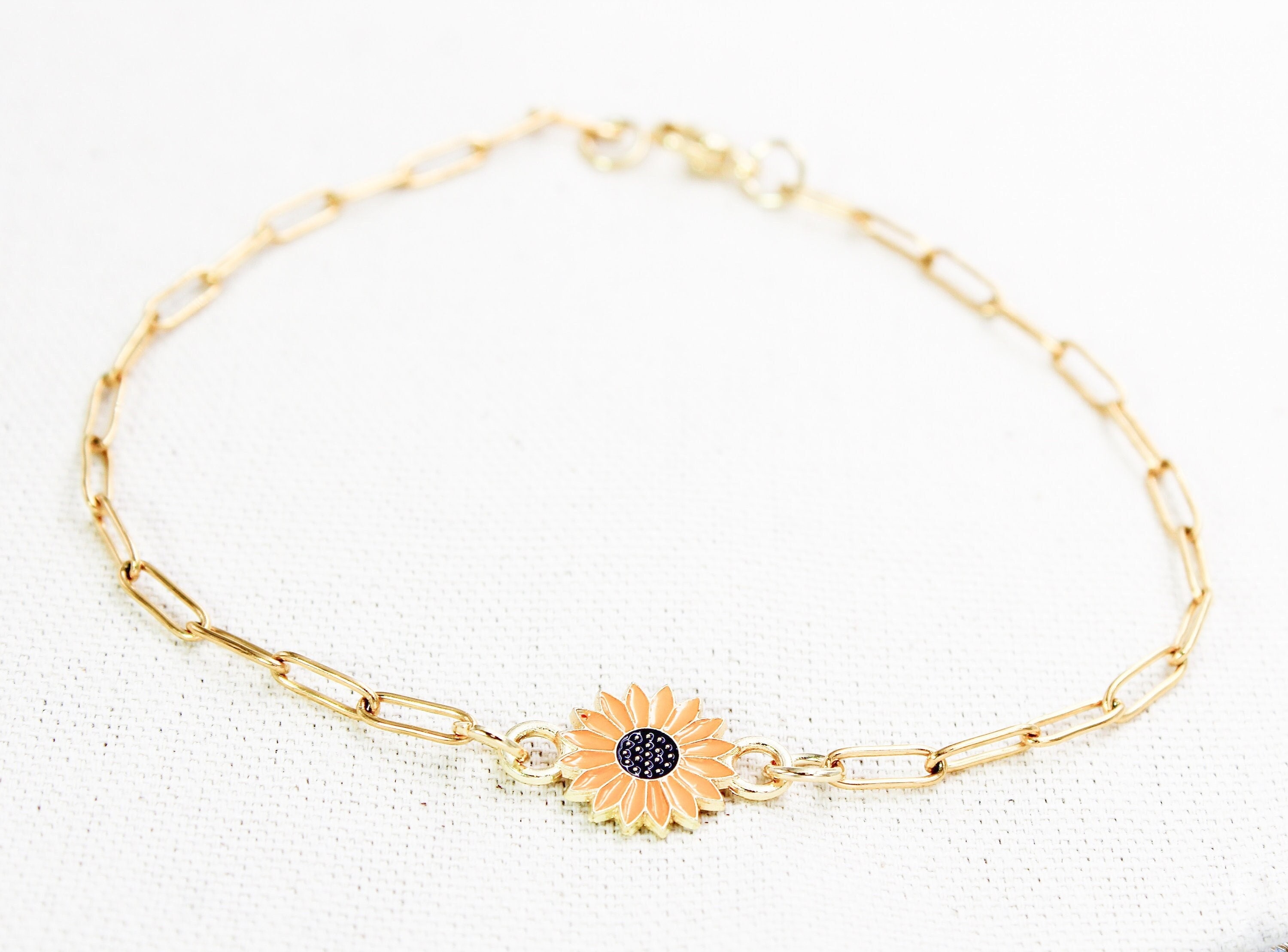 Gold sunflower anklet discount