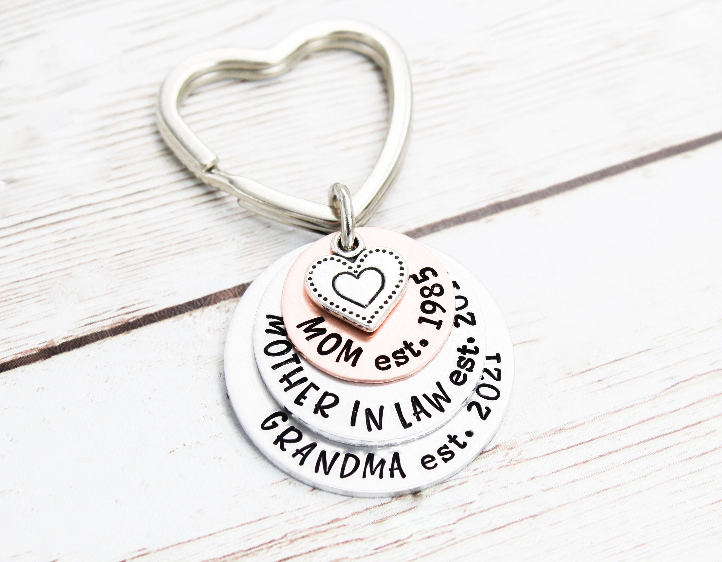 チーズ一家　ジッパーチャーム Mother Mom Mother in Law Grandma Est Keychain, Gift for New Grandma, 1st