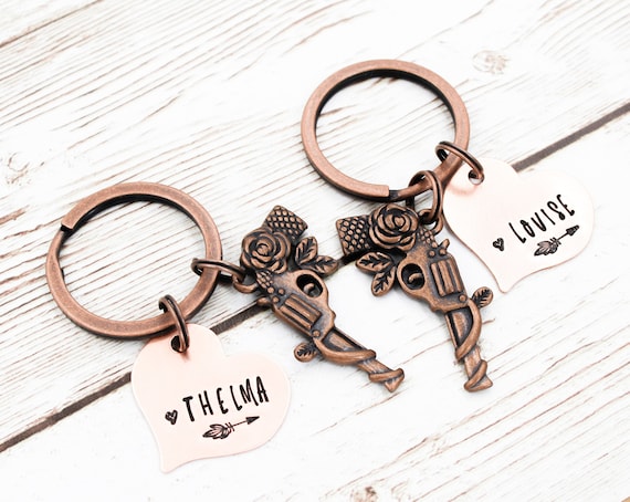 Thelma and Louise Keychain Set Matching Friendship Keychains