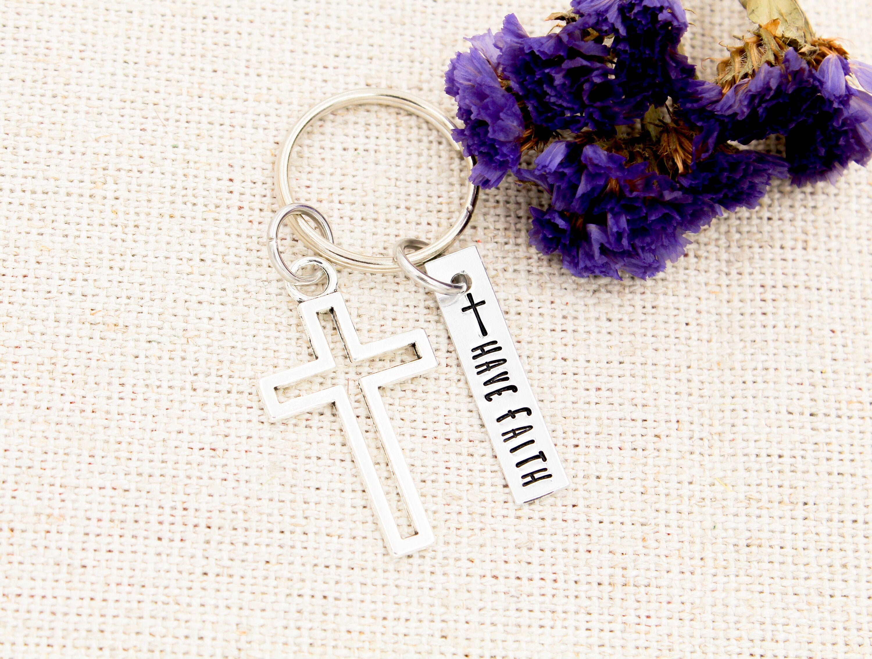 Have Faith Cross Keychain, Faith Keyring, Inspirational Gift, Christian ...