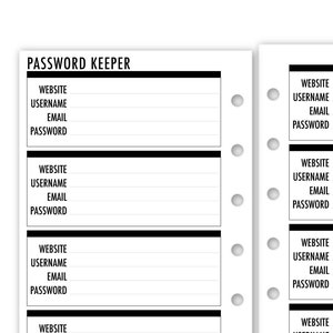 Pocket Password Keepers Planner Insert Refill, 3.2 x 4.7 inches