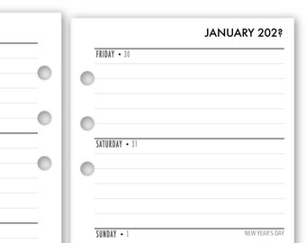 Printed Personal Rings Week on 2 Pages Horizontal Deluxe Planner Calendar Refill, 3.74″ x 6.73″, Monday Start, Weekly View