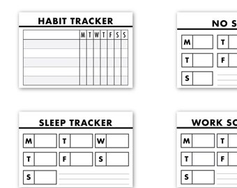 Planner Tip-Ins, Choose from Appointments, Blank, Habit, No Spend, Sleep Tracker, or Work Schedule