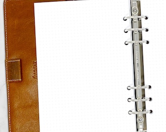 Inserto para agenda A5 con cuadrícula de puntos, recambio para carpeta de anillas, impresión gris claro, gráfico de puntos, planificación de bocetos