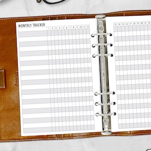 A5 Habit Tracker Planner Insert, Daily Goal Tracking Refill
