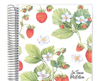 Complete Spiral Bound Planner, 7" x 9" size, 3 layout choices- Horizontal, Vertical, or Week on 1 Page layout - Sweetest Strawberry