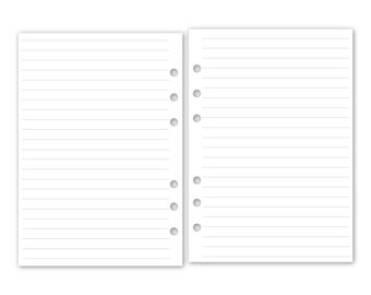 Printed A5 Rings Lined Paper Planner Refill, 5.83″ x 8.27″, 15 or 30 Count, Functional Insert, College or Wide Ruled