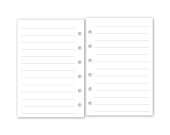 Printed Pocket Rings Lined Paper Planner Refill, 3.2" x 4.7", 15 or 30 Count, Functional Insert