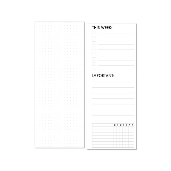 Printed Personal Rings Sidebar This Week Planner Refill, 12 Count, Important Information, Habit Tracking