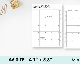 month on two pages etsy two page monthly calendar