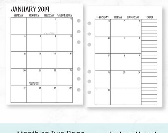 month on two pages etsy two page monthly calendar