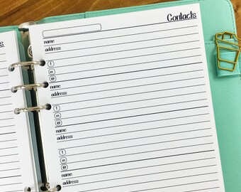 refillable address book etsy