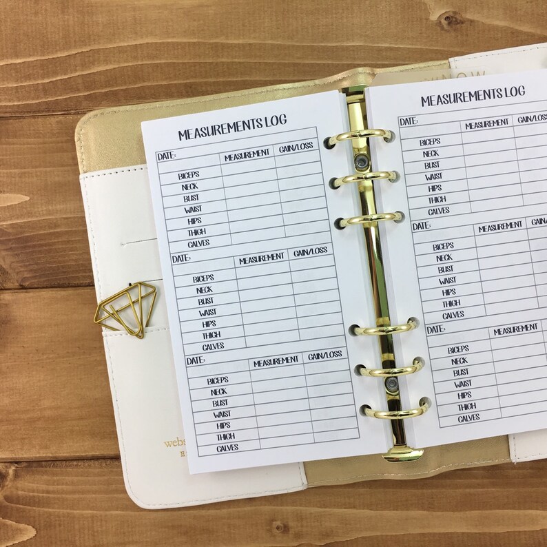 Printed Personal Rings Body Measurements planner insert 15 Etsy
