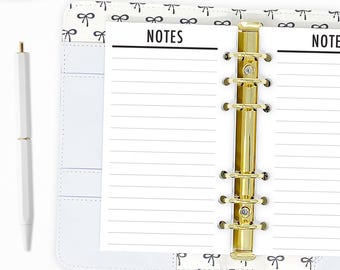 Inserto para agenda de notas personales, papel rayado para carpetas de anillas
