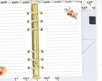Cuaderno de notas Personal Bloom Notes, con renglones anchos o universitarios.