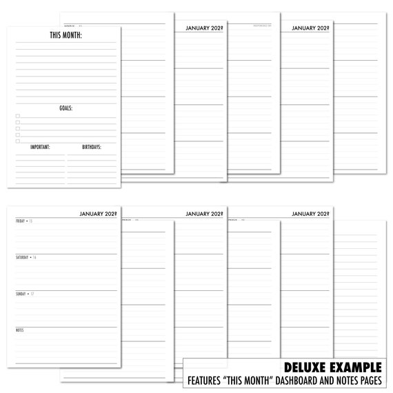 thumbnail image 2 of 6 Ring Binder Refill, A5 Planner Inserts, Monthly Planner Refill For Filofax, Harphia(A5 5.59 X 8.27'',Monthly): Binders & Binder Accessories 2 of 11