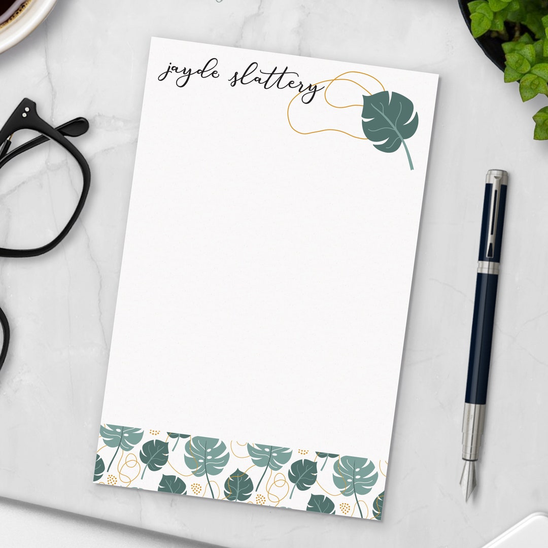 Personalized Notepad 5x8, Custom Note Pad, Lined Memo Pad, Still Tropic ...
