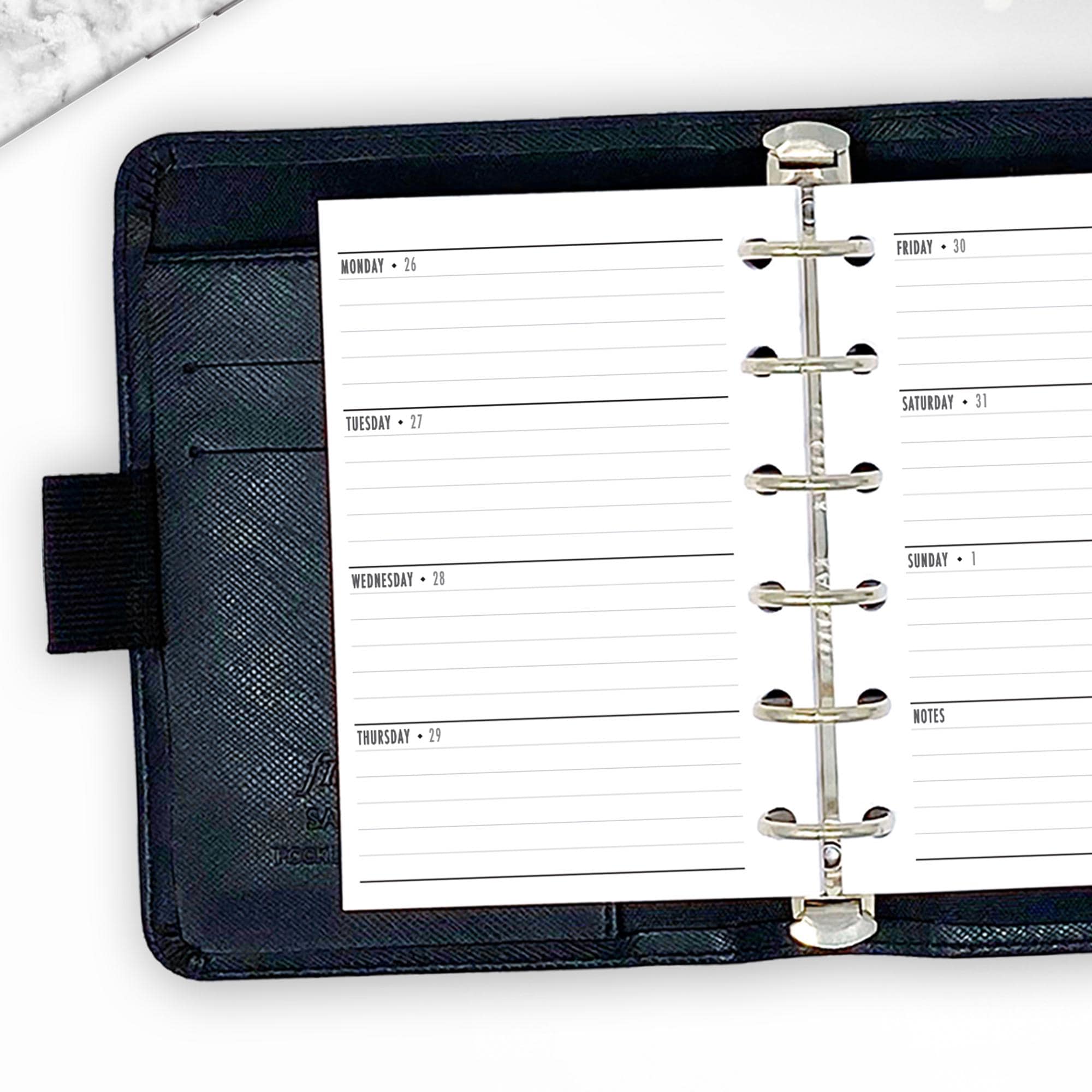 Pocket Complete Horizontal Calendar Planner Insert, Monthly & Weekly ...