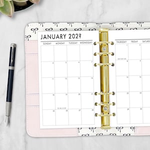 FC Compact Month on 2 Pages Calendar Refill, Printed Dated Monthly