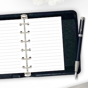 Pocket Planner Refill, Lined Paper Insert, 6-Ring Binder, 3.2" x 4.7"