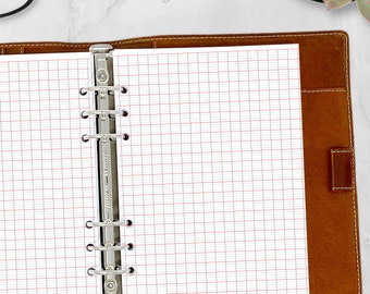 A5 French Ruled Ring Binder Planner Refill, Seyes Rule Graph Paper Inserts